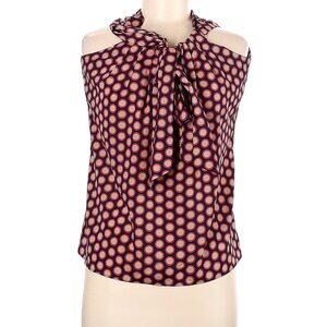Banana Republic Retro Polka Dot Sleeveless Top With Bow M